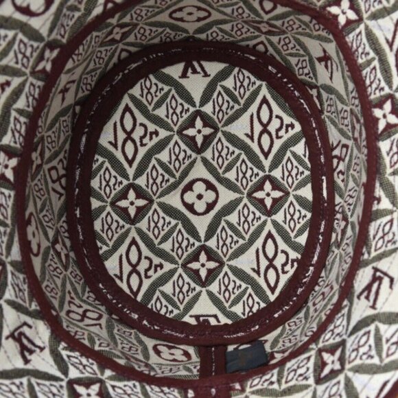 New Authentic LOUIS VUITTON Monogram Since 1854 Jacquard Bucket Hat Burgundy S - Picture 13 of 14